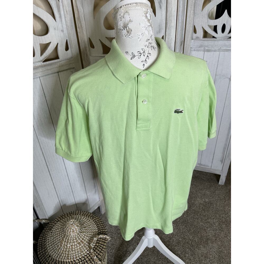 Lacoste Men’s Neon Green Short Sleeve Cotton Polo Shirt Size 6 U.S. XL